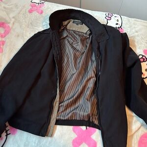 Men’s Suede Britches black coat / zip up jacket size large